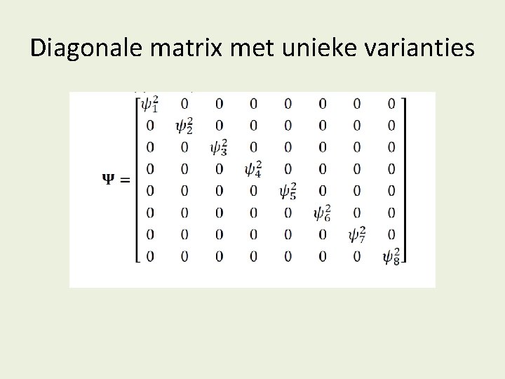 Diagonale matrix met unieke varianties 