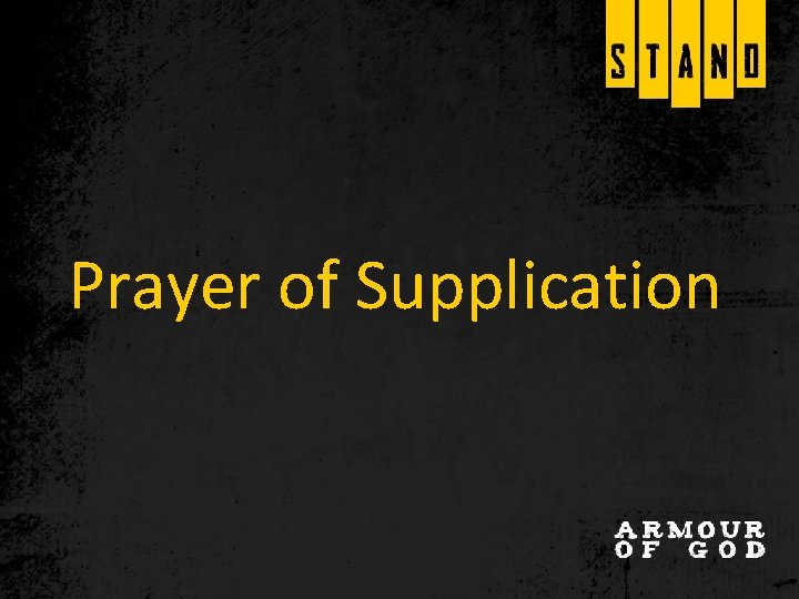 Prayer of Supplication 
