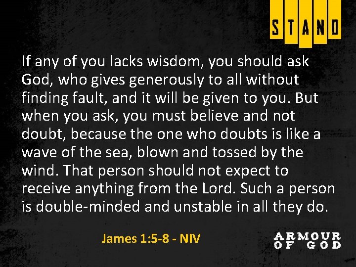 If any of you lacks wisdom, you should ask God, who gives generously to