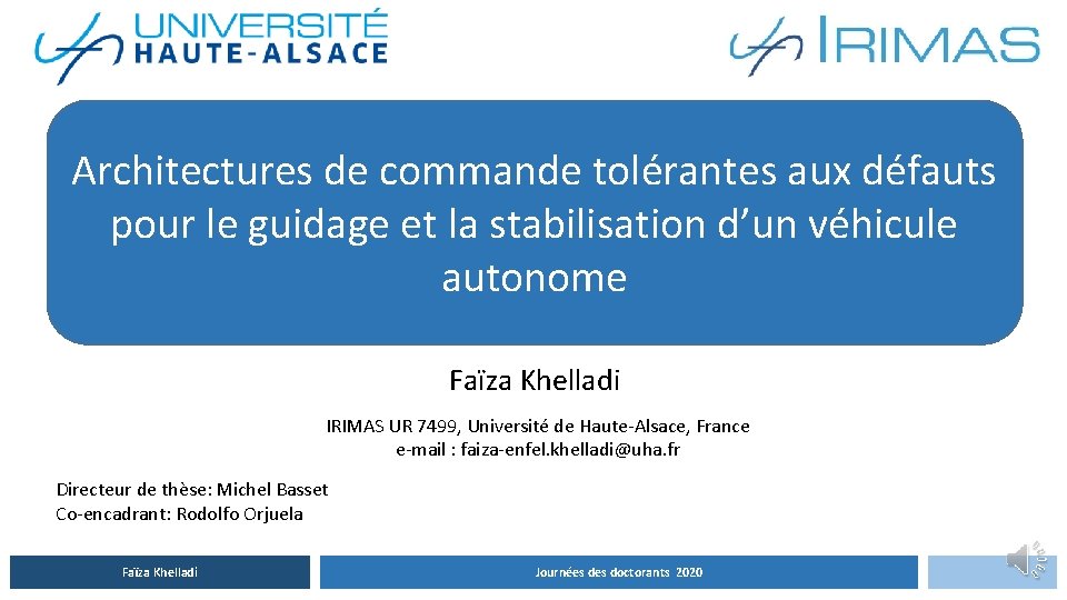 Architectures de commande tolérantes aux défauts pour le guidage et la stabilisation d’un véhicule