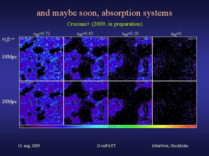 and maybe soon, absorption systems Crociani+ (2009, in preparation) mfp= x. HI=0. 72 x.