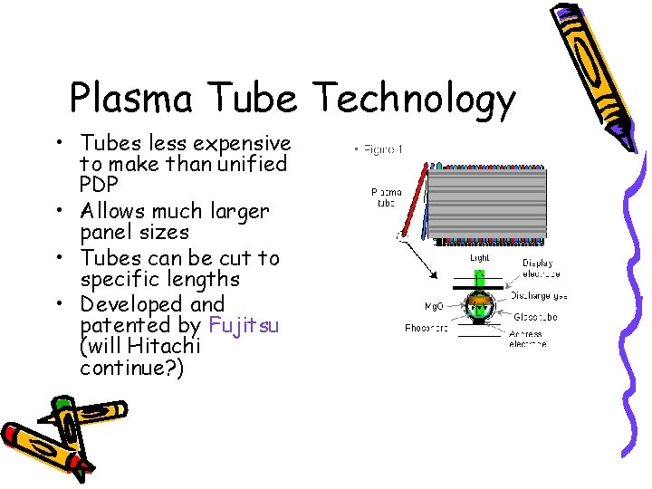 Plasma Tube Technology • Tubes less expensive to make than unified PDP • Allows