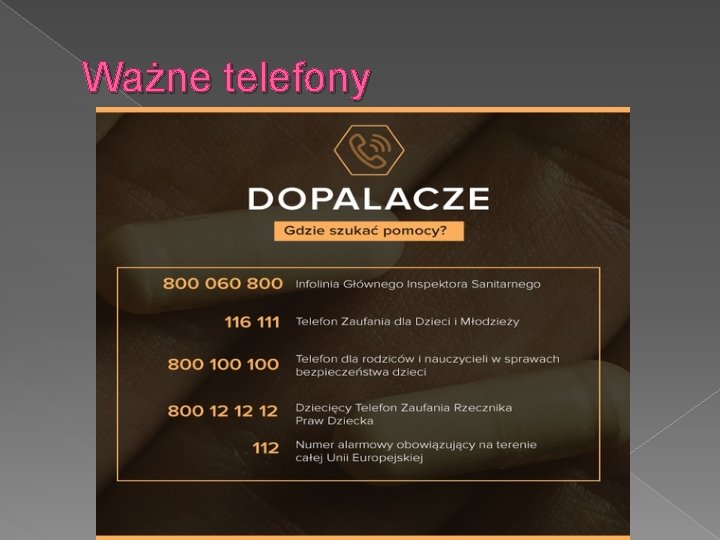 Ważne telefony 
