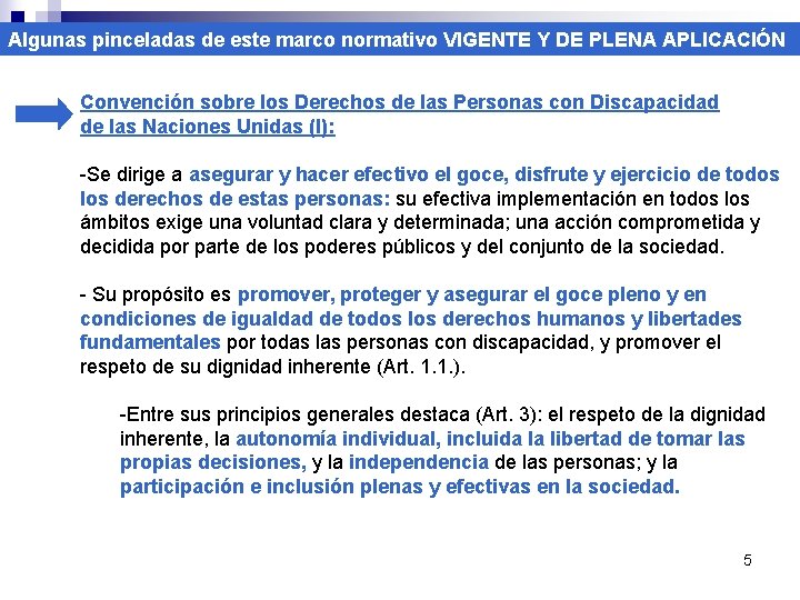 Algunas pinceladas de este marco normativo VIGENTE Y DE PLENA APLICACIÓN Convención sobre los