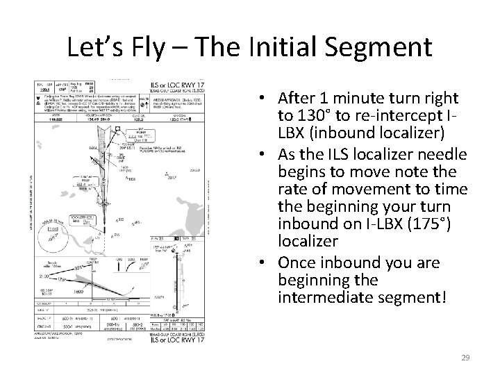 Let’s Fly – The Initial Segment • After 1 minute turn right to 130°