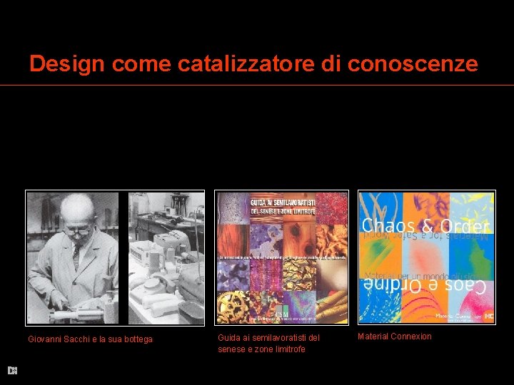 Design come catalizzatore di conoscenze Giovanni Sacchi e la sua bottega Guida ai semilavoratisti