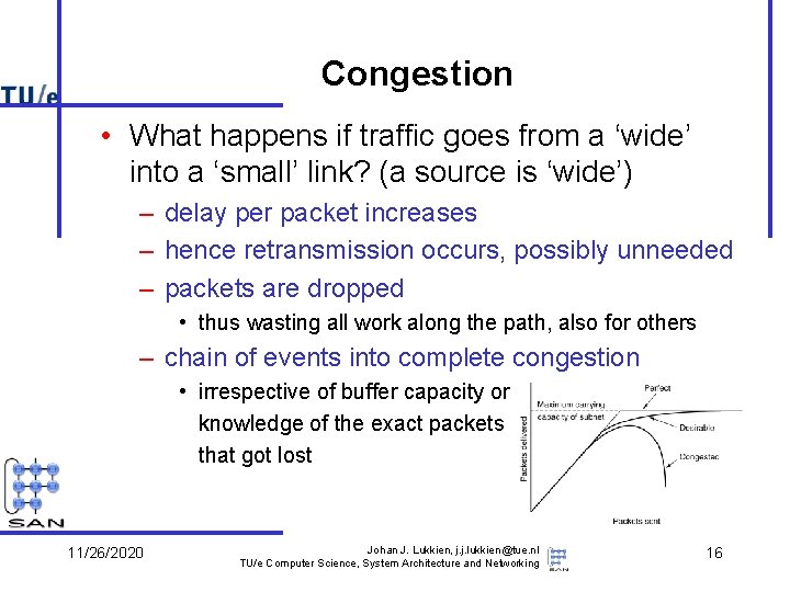 Congestion • What happens if traffic goes from a ‘wide’ into a ‘small’ link?