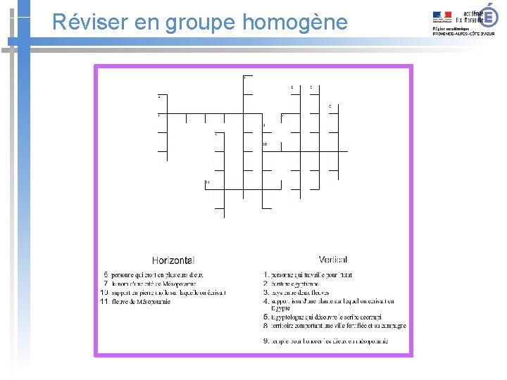 Réviser en groupe homogène 