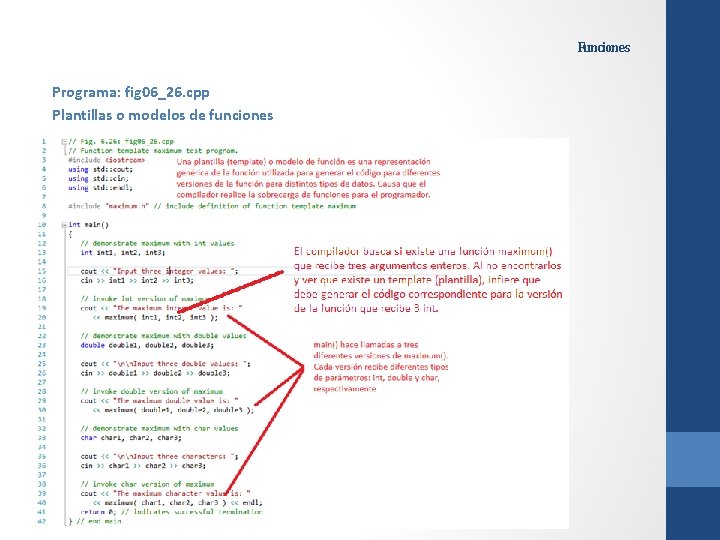 Funciones Programa: fig 06_26. cpp Plantillas o modelos de funciones 