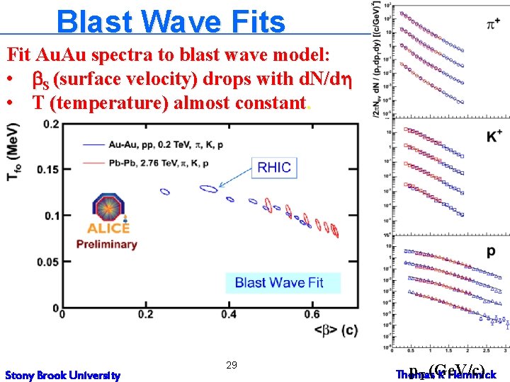 Blast Wave Fits Fit Au. Au spectra to blast wave model: • S (surface Blast Wave Fits Fit Au. Au spectra to blast wave model: • S (surface