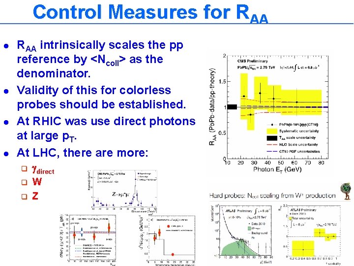Control Measures for RAA l l RAA intrinsically scales the pp reference by <Ncoll> Control Measures for RAA l l RAA intrinsically scales the pp reference by <Ncoll>