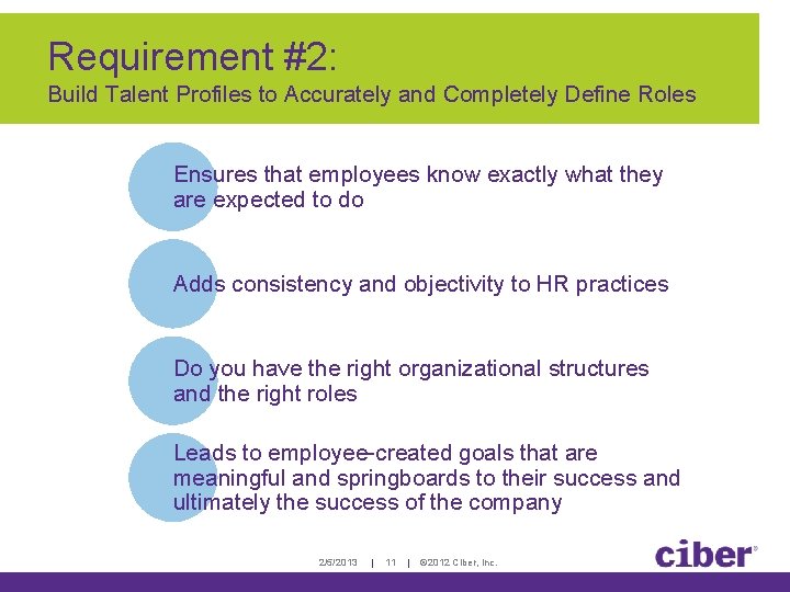 Requirement #2: Build Talent Profiles to Accurately and Completely Define Roles Ensures that employees Requirement #2: Build Talent Profiles to Accurately and Completely Define Roles Ensures that employees