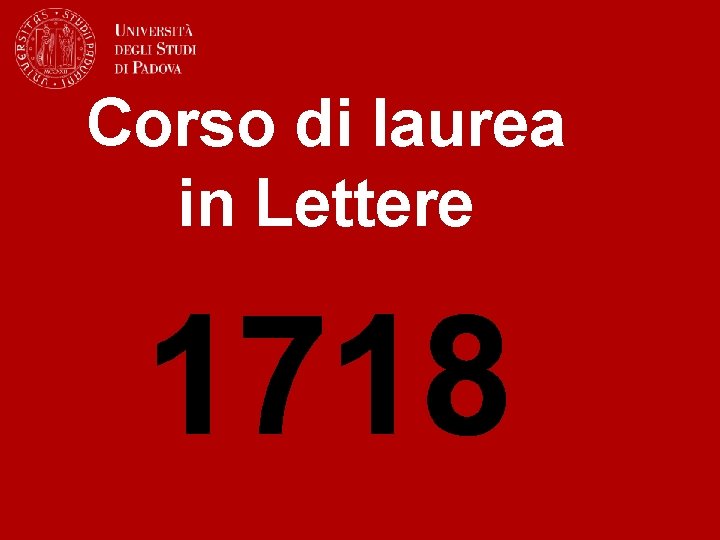 Corso di laurea in Lettere 