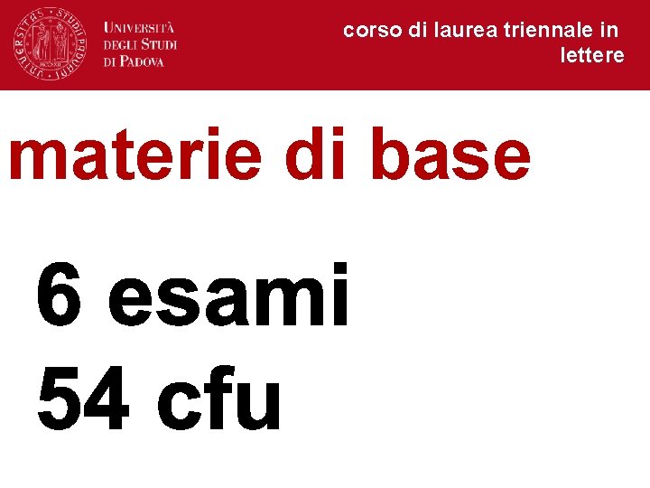 corso di laurea triennale in lettere materie di base 