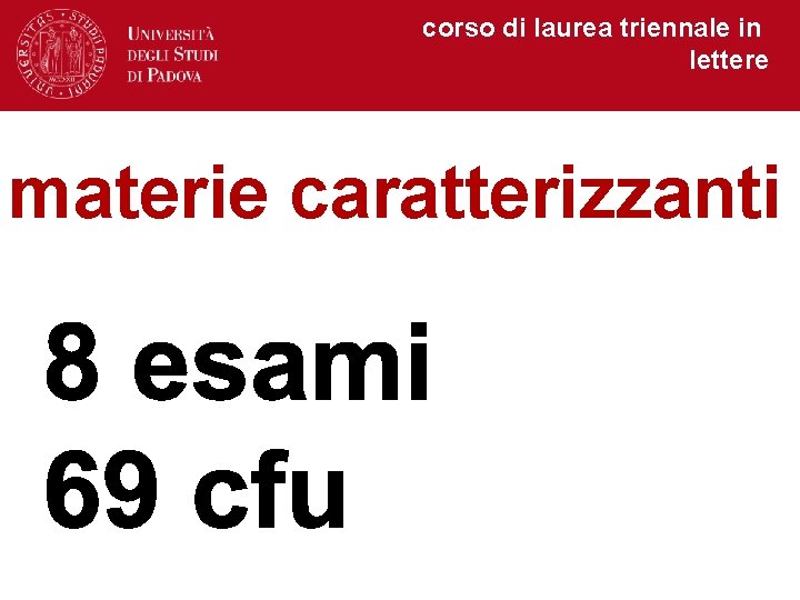 corso di laurea triennale in lettere materie caratterizzanti 