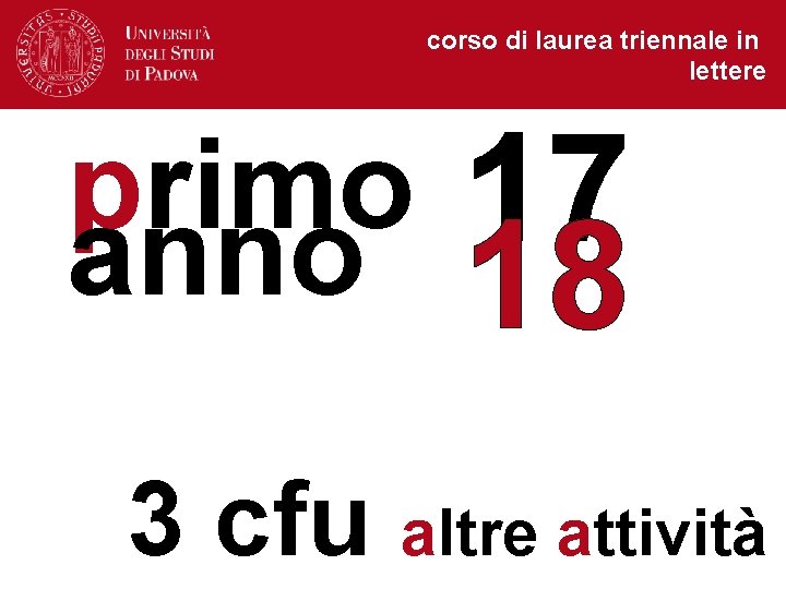 corso di laurea triennale in lettere primo anno 18 3 cfu altre attività 