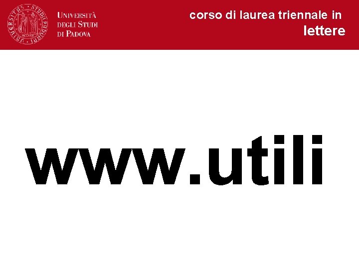 corso di laurea triennale in lettere 