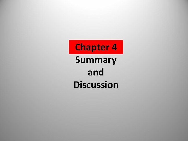 Chapter 4 Summary and Discussion 