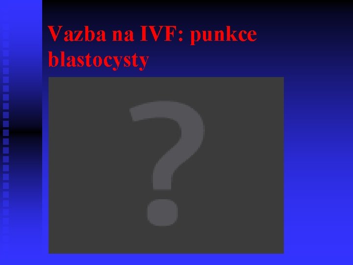 Vazba na IVF: punkce blastocysty 