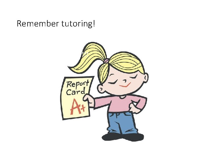 Remember tutoring! 2: 30 to 3: 15 Today!!! 