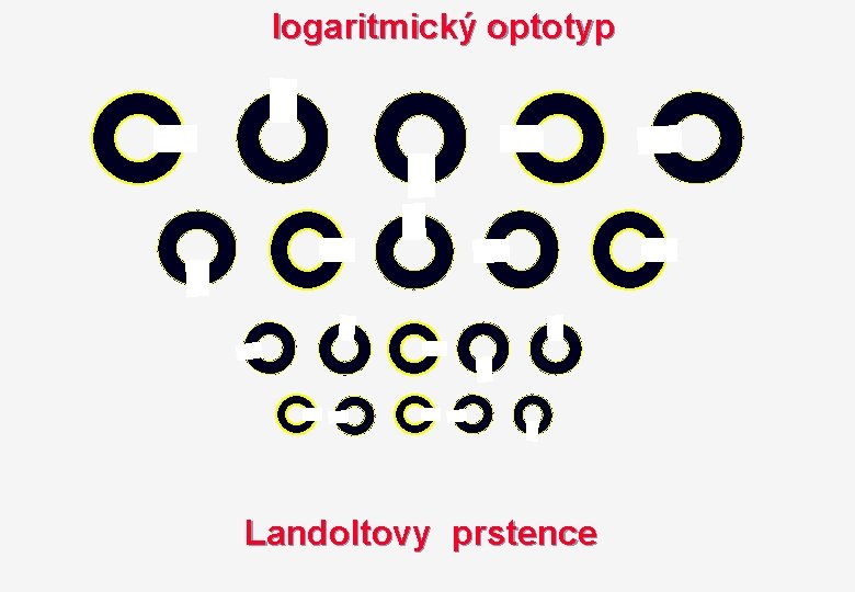 logaritmický optotyp Landoltovy prstence 