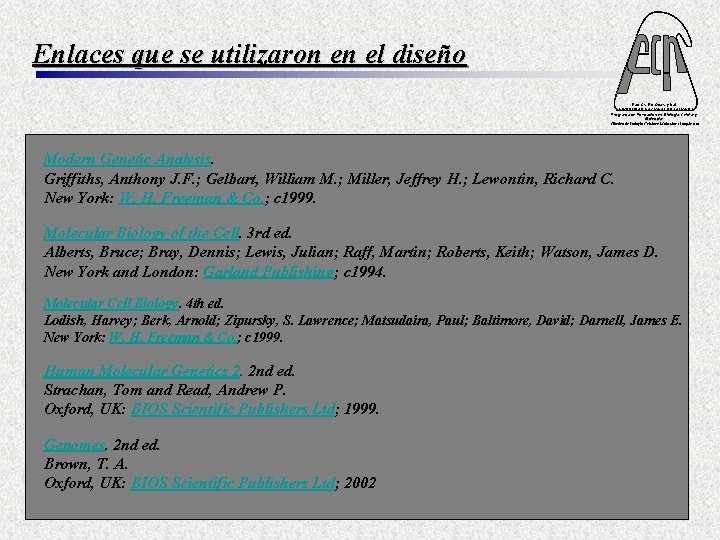 Enlaces que se utilizaron en el diseño Fac. Cs. Ex. Qcas. y Nat. UNIVERSIDAD
