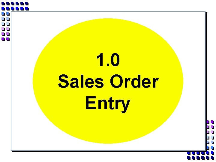 1. 0 Sales Order Entry 