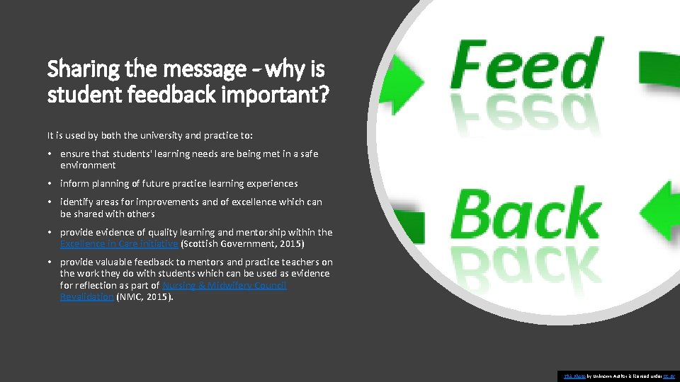 Sharing the message - why is student feedback important? It is used by both