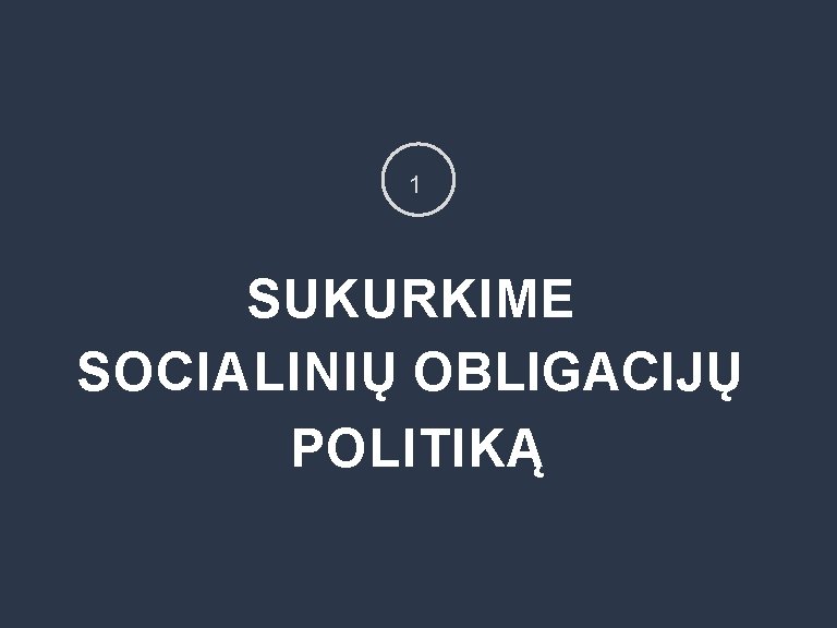 1 SUKURKIME SOCIALINIŲ OBLIGACIJŲ POLITIKĄ 
