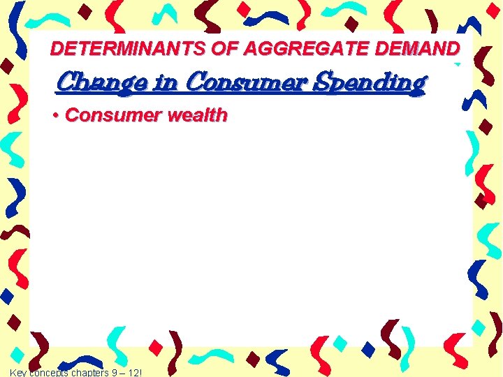 DETERMINANTS OF AGGREGATE DEMAND Change in Consumer Spending • Consumer wealth Key concepts chapters