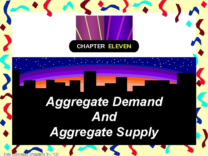 CHAPTER ELEVEN Aggregate Demand Aggregate Supply Key concepts chapters 9 – 12! 