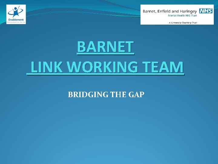 BARNET LINK WORKING TEAM BRIDGING THE GAP 