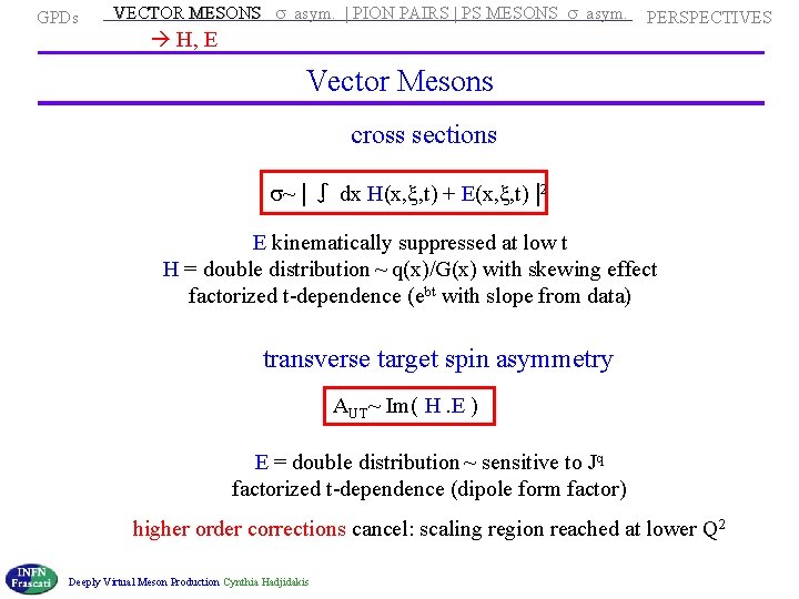  VECTOR MESONS s asym. | PION PAIRS | PS MESONS s asym. VECTOR