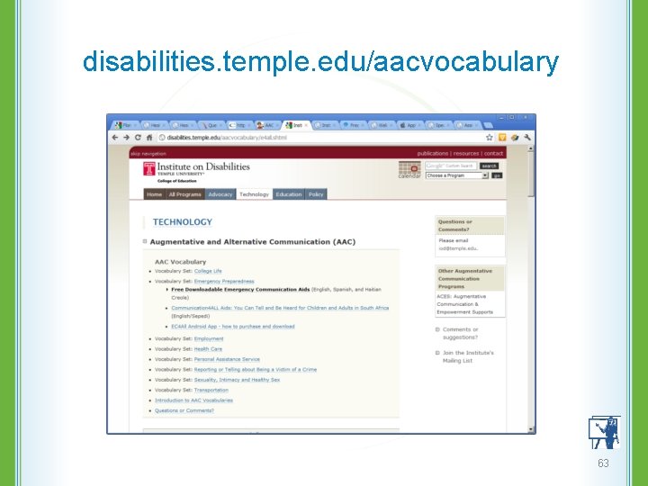 disabilities. temple. edu/aacvocabulary 63 