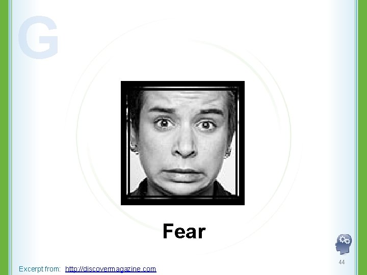 G Fear Excerpt from: http: //discovermagazine. com 44 