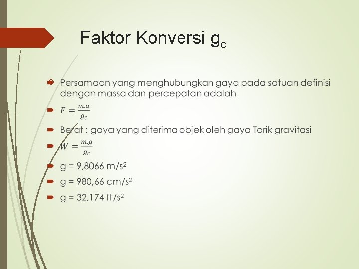 Faktor Konversi gc 