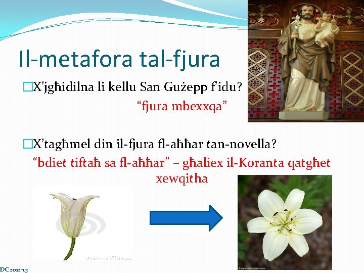 Il-metafora tal-fjura �X’jgħidilna li kellu San Gużepp f’idu? “fjura mbexxqa” �X’tagħmel din il-fjura fl-aħħar