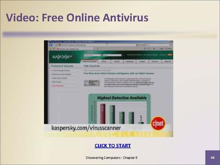 Video: Free Online Antivirus CLICK TO START Discovering Computers : Chapter 8 44 