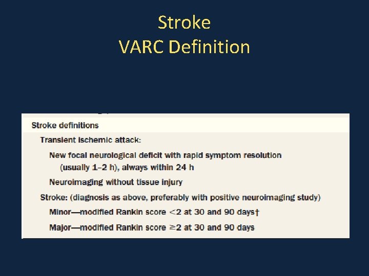 Stroke VARC Definition 
