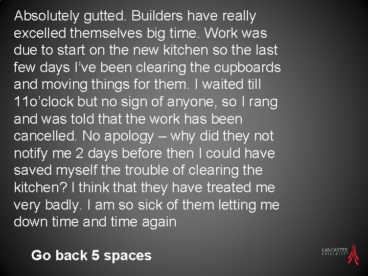 Absolutely gutted. Builders have really excelled themselves big time. Work was due to start