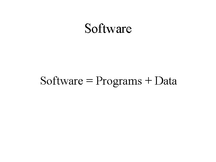 Software = Programs + Data 