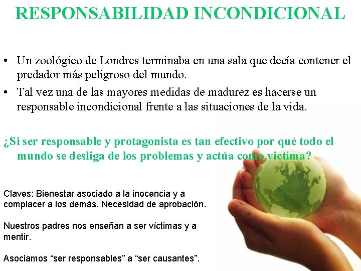 RESPONSABILIDAD INCONDICIONAL • Un zoológico de Londres terminaba en una sala que decía contener