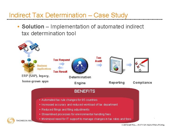 Indirect Tax Determination – Case Study • Solution – Implementation of automated indirect tax