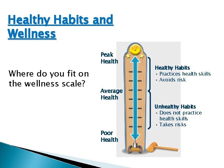 Healthy Habits and Wellness Peak Health Where do you fit on the wellness scale? Healthy Habits and Wellness Peak Health Where do you fit on the wellness scale?