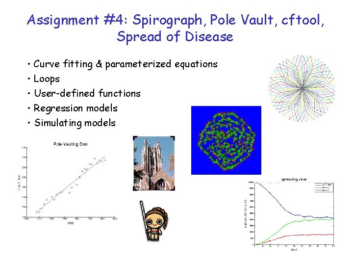 Assignment #4: Spirograph, Pole Vault, cftool, Spread of Disease • Curve fitting & parameterized