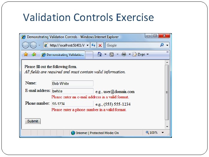 Validation Controls Exercise 