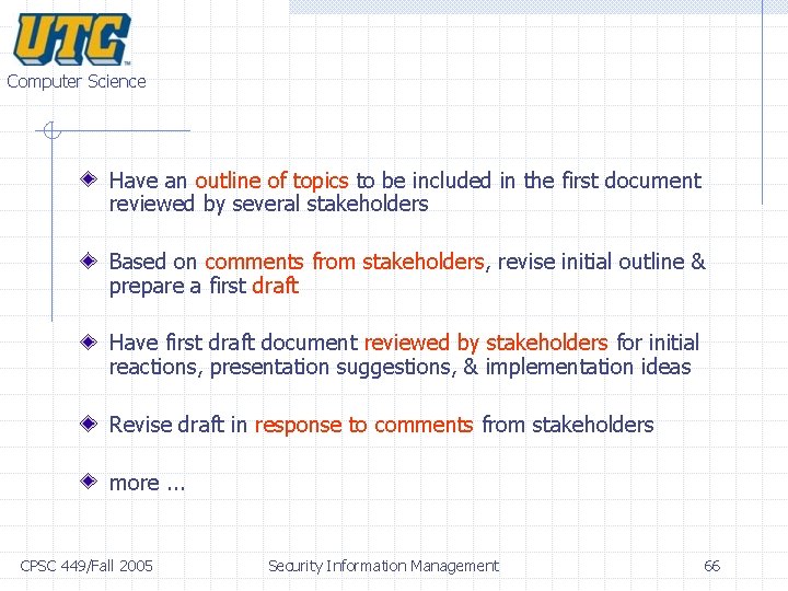 Computer Science Have an outline of topics to be included in the first document Computer Science Have an outline of topics to be included in the first document