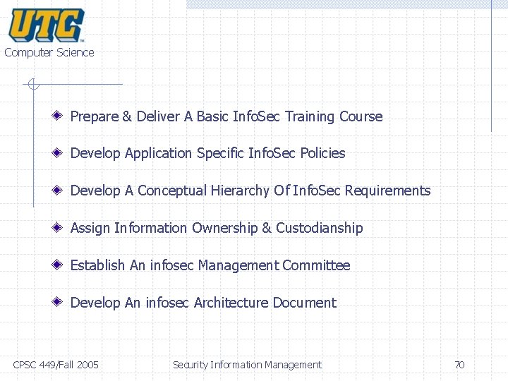 Computer Science Prepare & Deliver A Basic Info. Sec Training Course Develop Application Specific Computer Science Prepare & Deliver A Basic Info. Sec Training Course Develop Application Specific