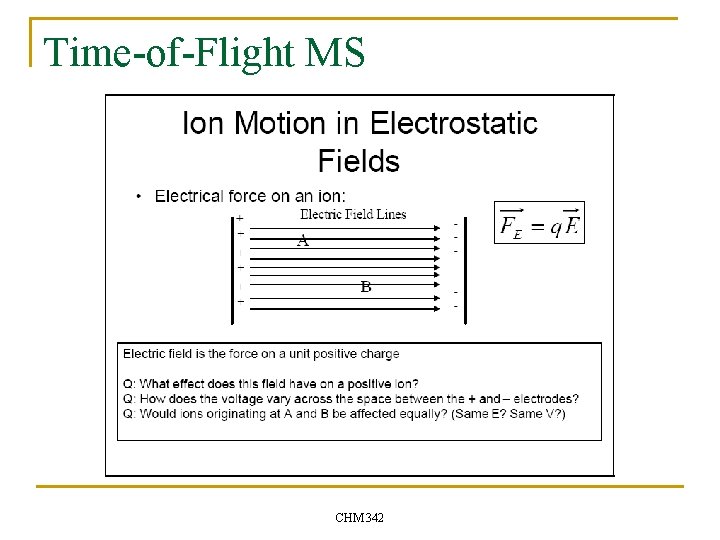 Time-of-Flight MS CHM 342 