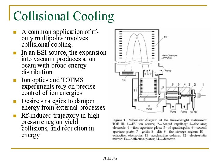 Collisional Cooling n n n A common application of rfonly multipoles involves collisional cooling.